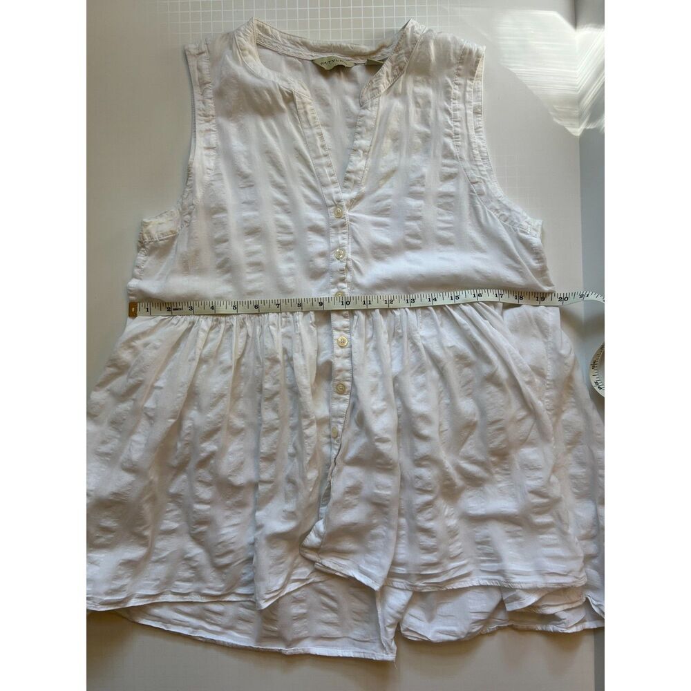 Anthropologie 11:1 Tylho White Sleeveless Textured Peplum Top Medium - Picture 7 of 7